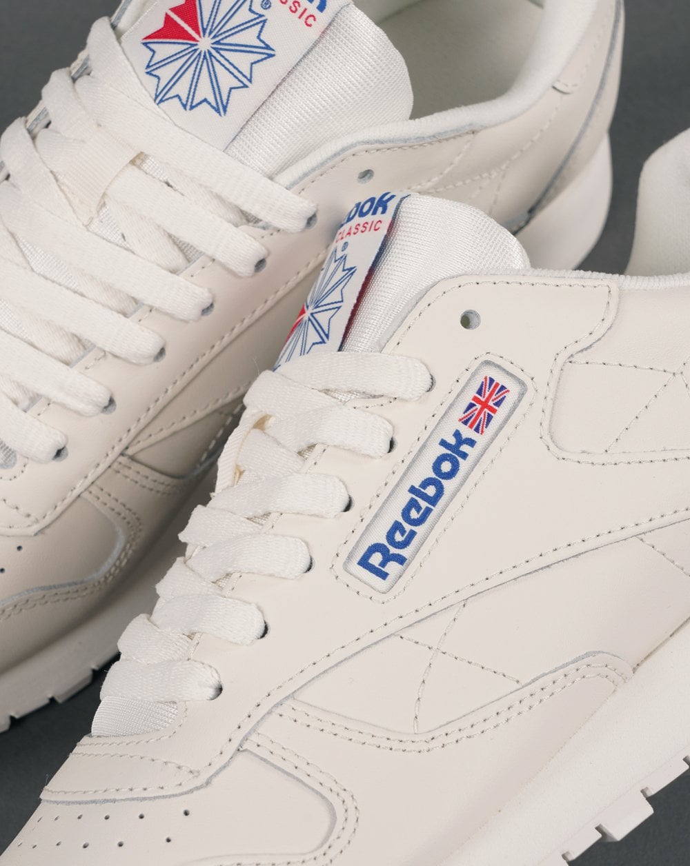 Reebok Classic Leather Trainers Chalk/Blue/Red