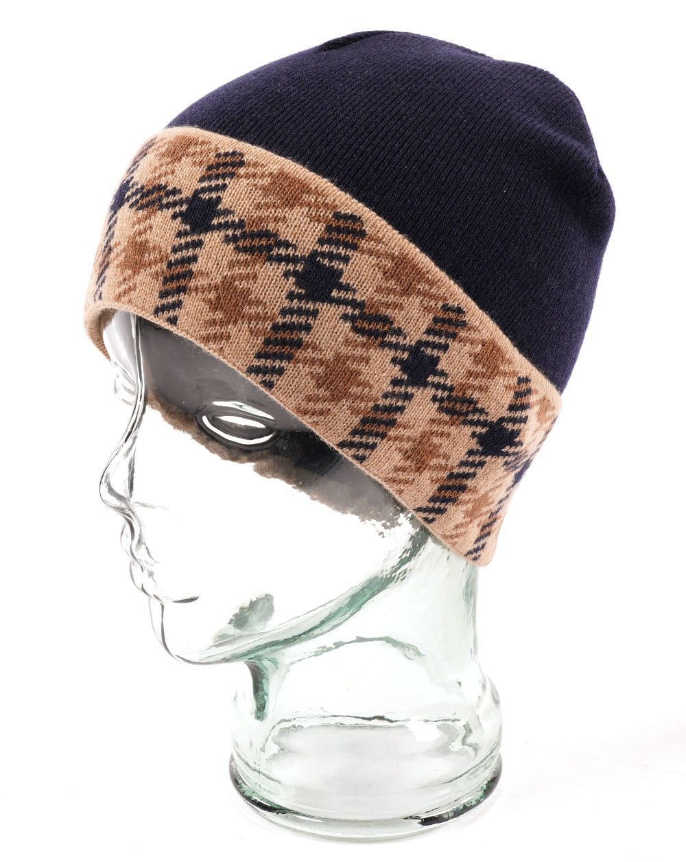 Aquascutum Beanie Check/Navy