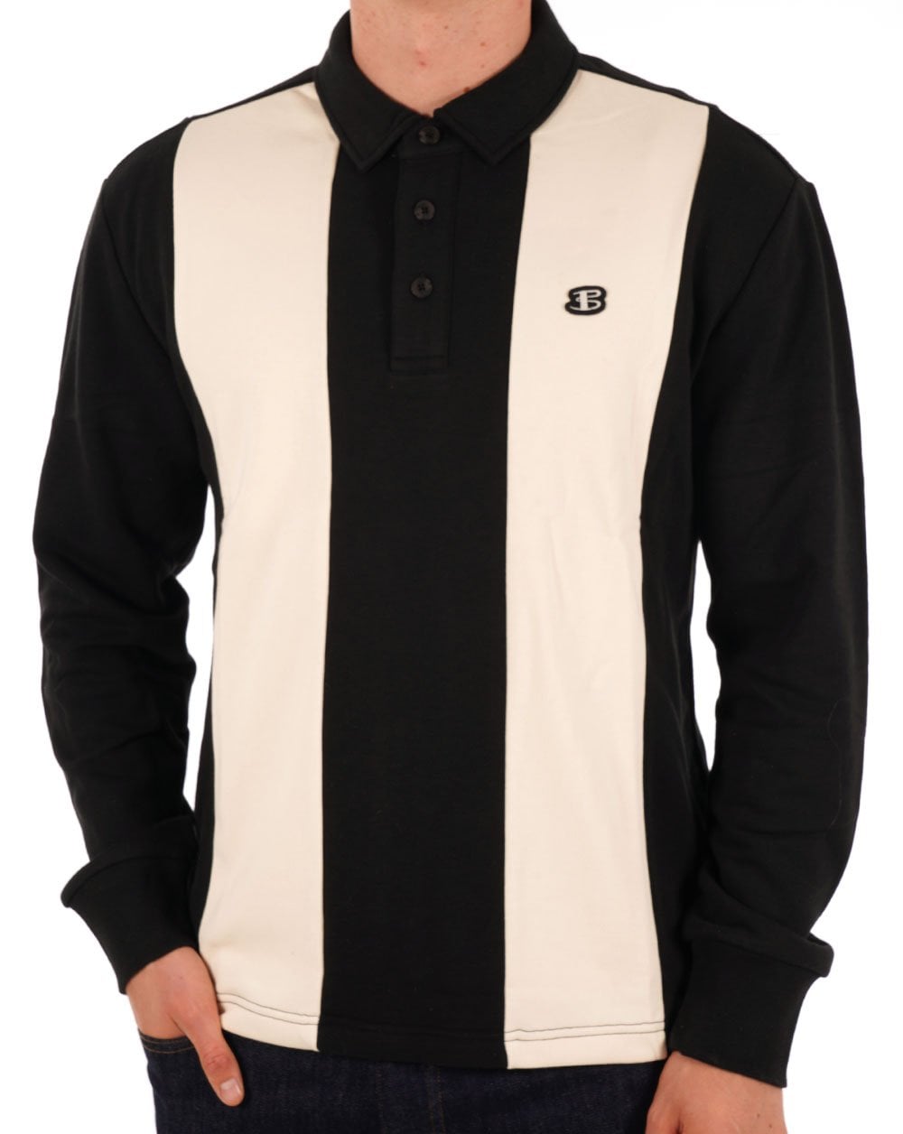 Ben Sherman Colour Block Heavy Polo Black