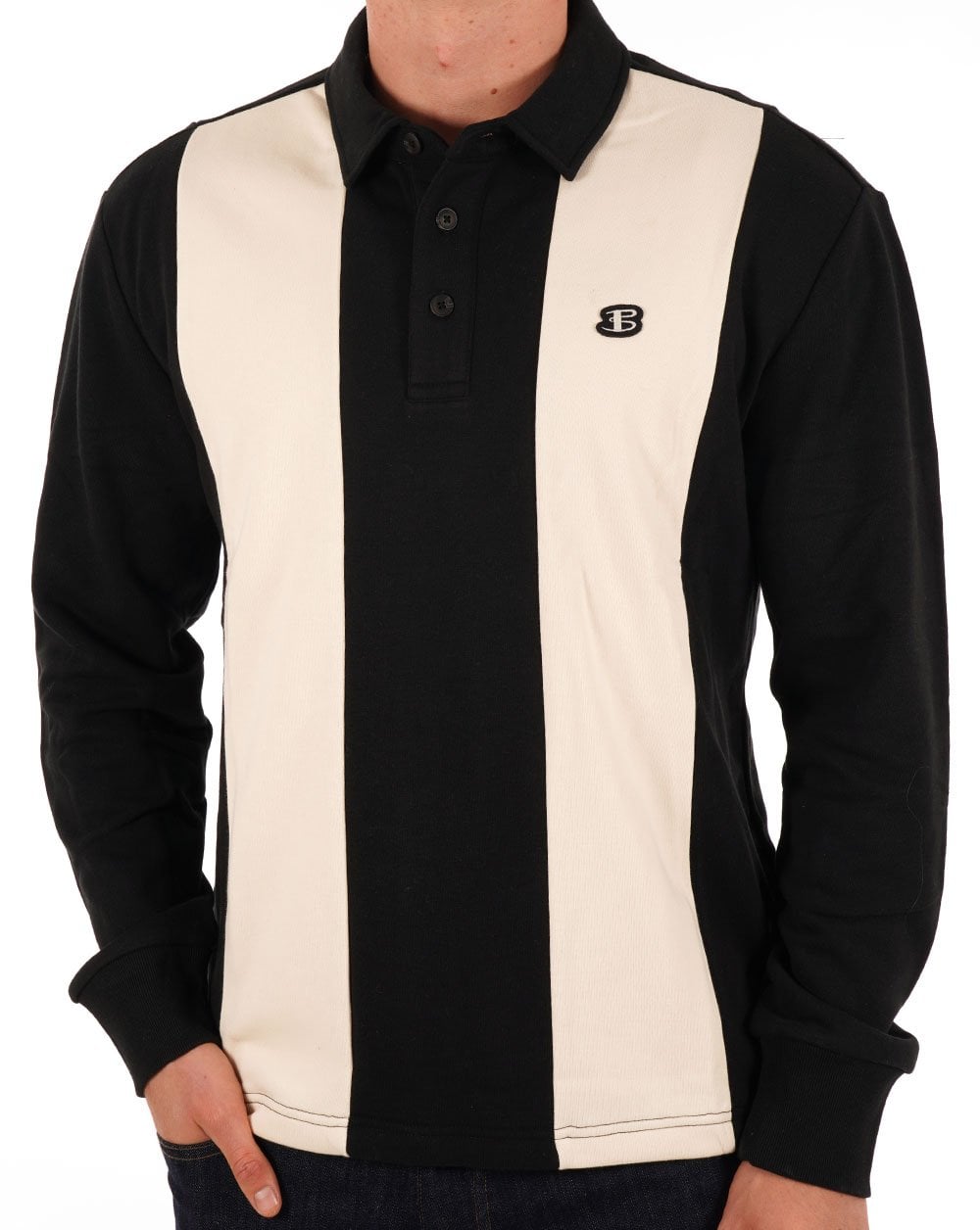 Ben Sherman Colour Block Heavy Polo Black