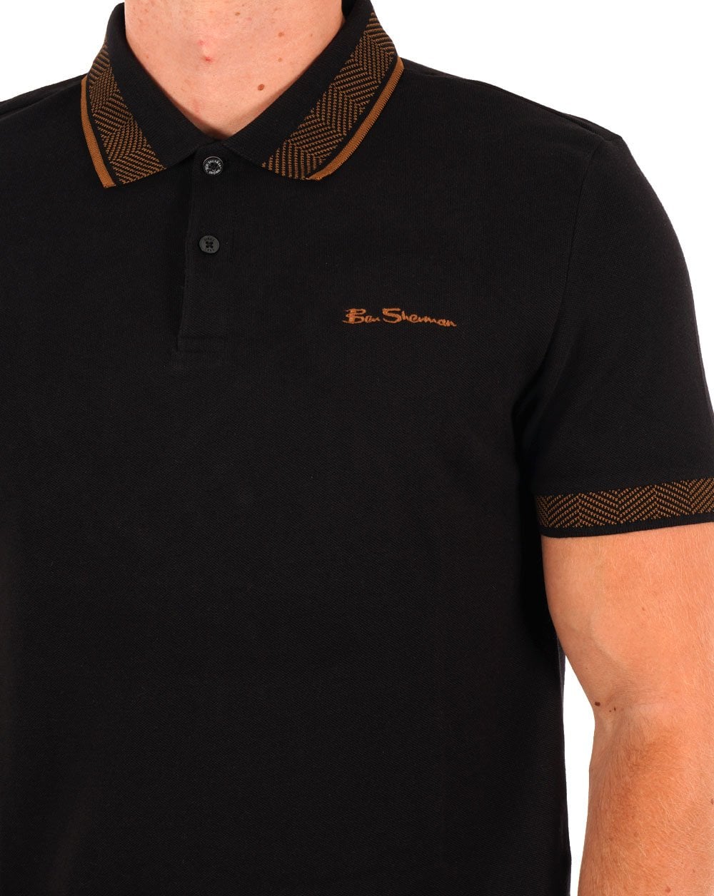 Ben Sherman Collar Interest Polo Shirt Black
