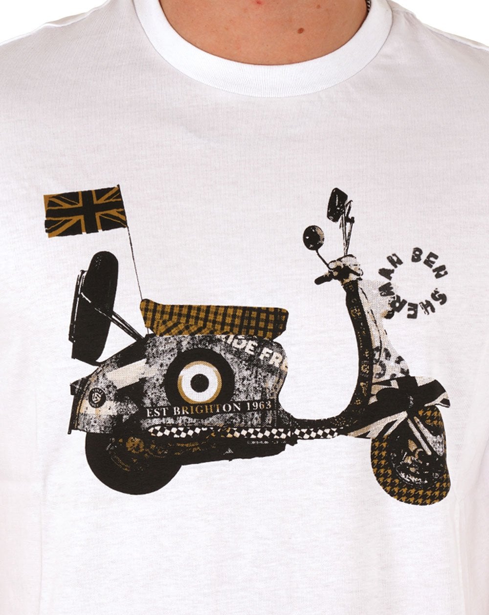 Ben Sherman Collage Mash Scooter T-shirt White