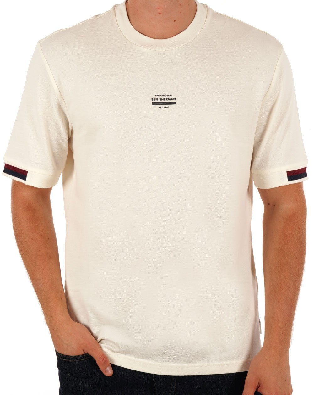 Ben Sherman Pique T-shirt Ivory