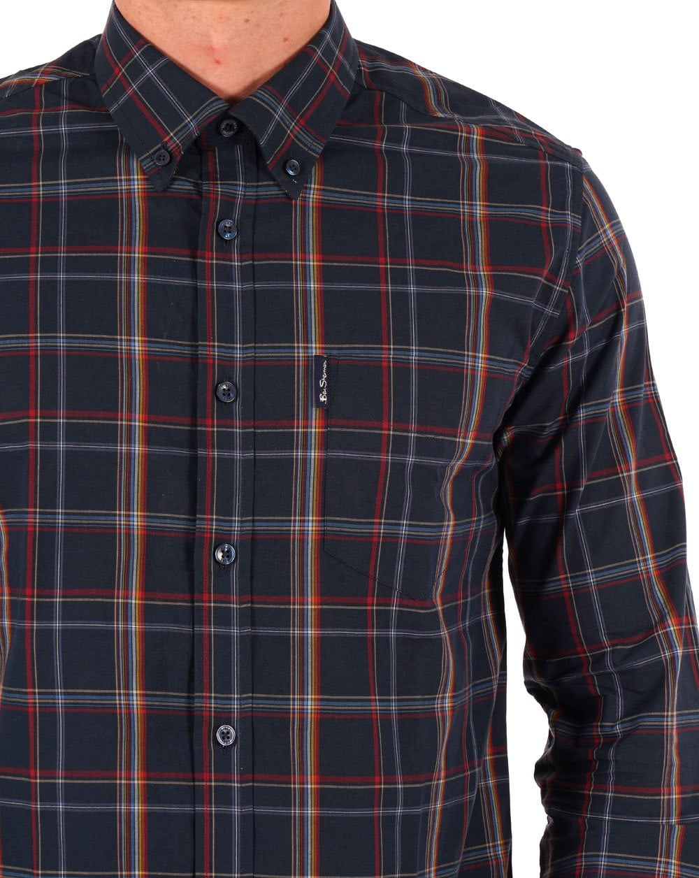 Ben Sherman Linear Check Shirt Dark Navy