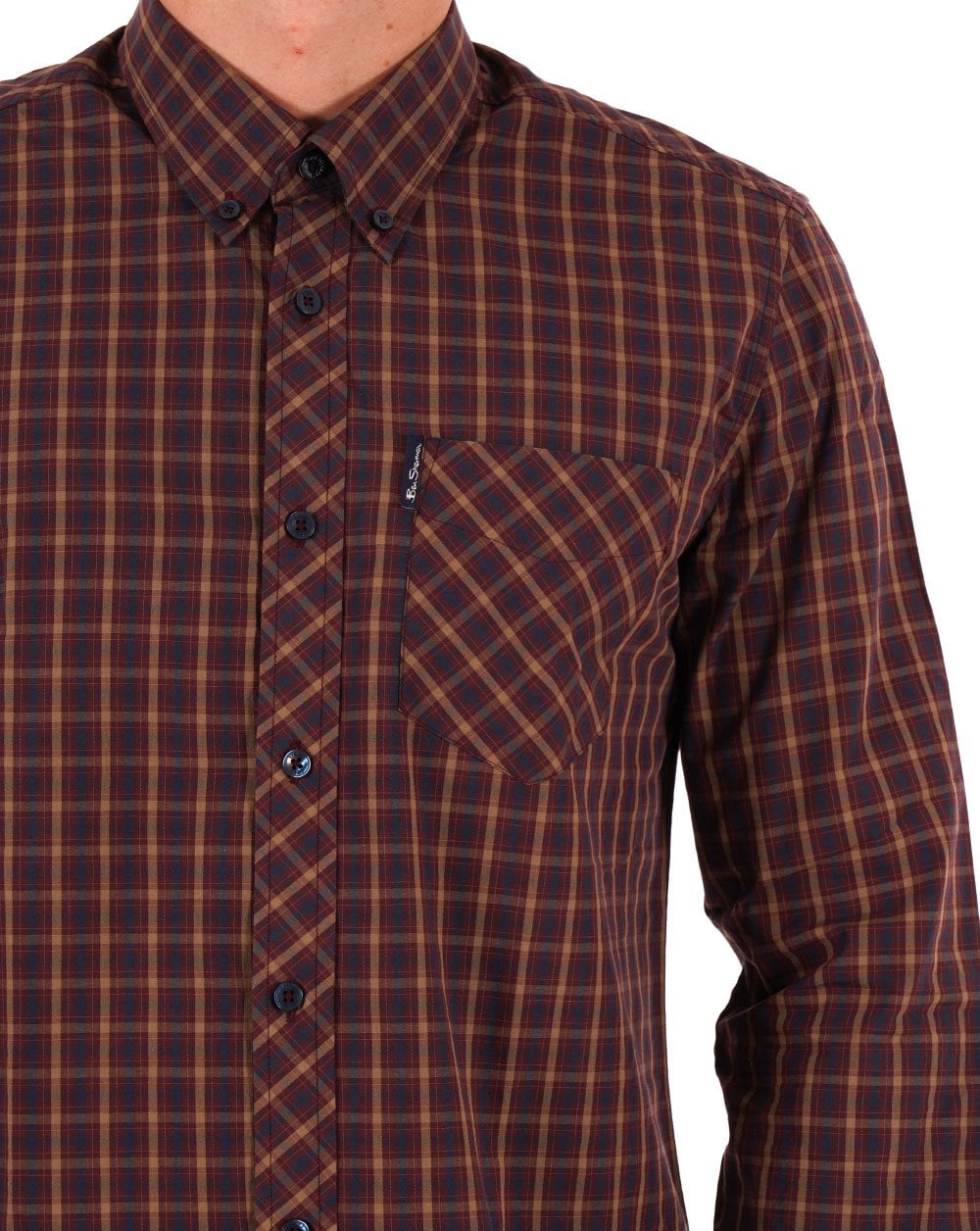 Ben Sherman House Check Shirt Aubergine
