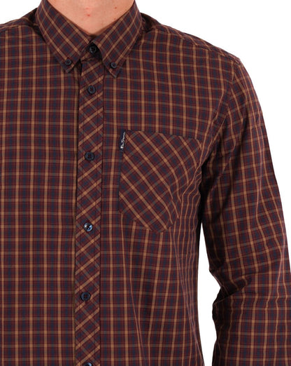 Ben Sherman House Check Shirt Aubergine