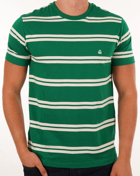 Benetton Stripe T-shirt Green/White