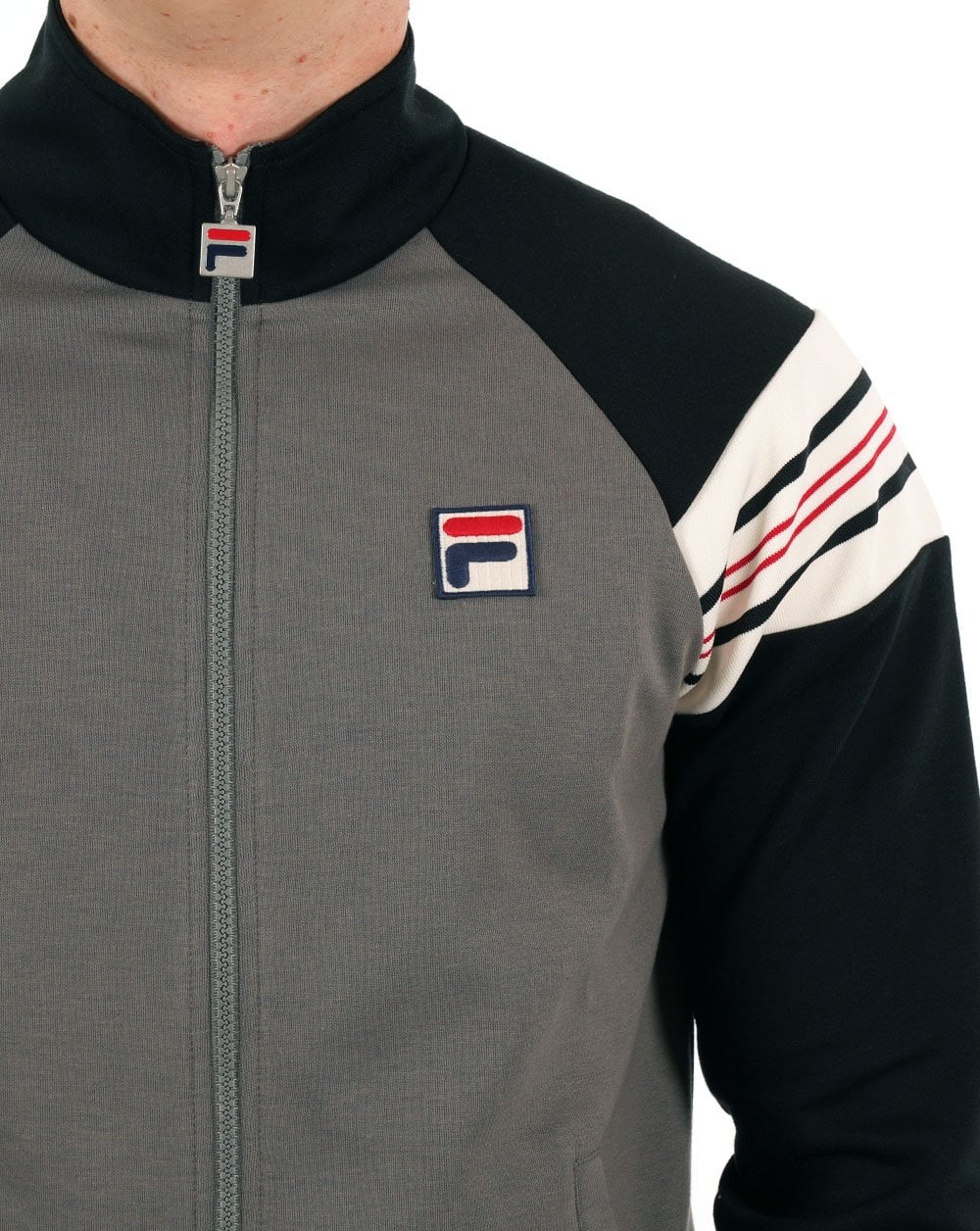 Fila Vintage Advantage Track Top Grey/Black/Red