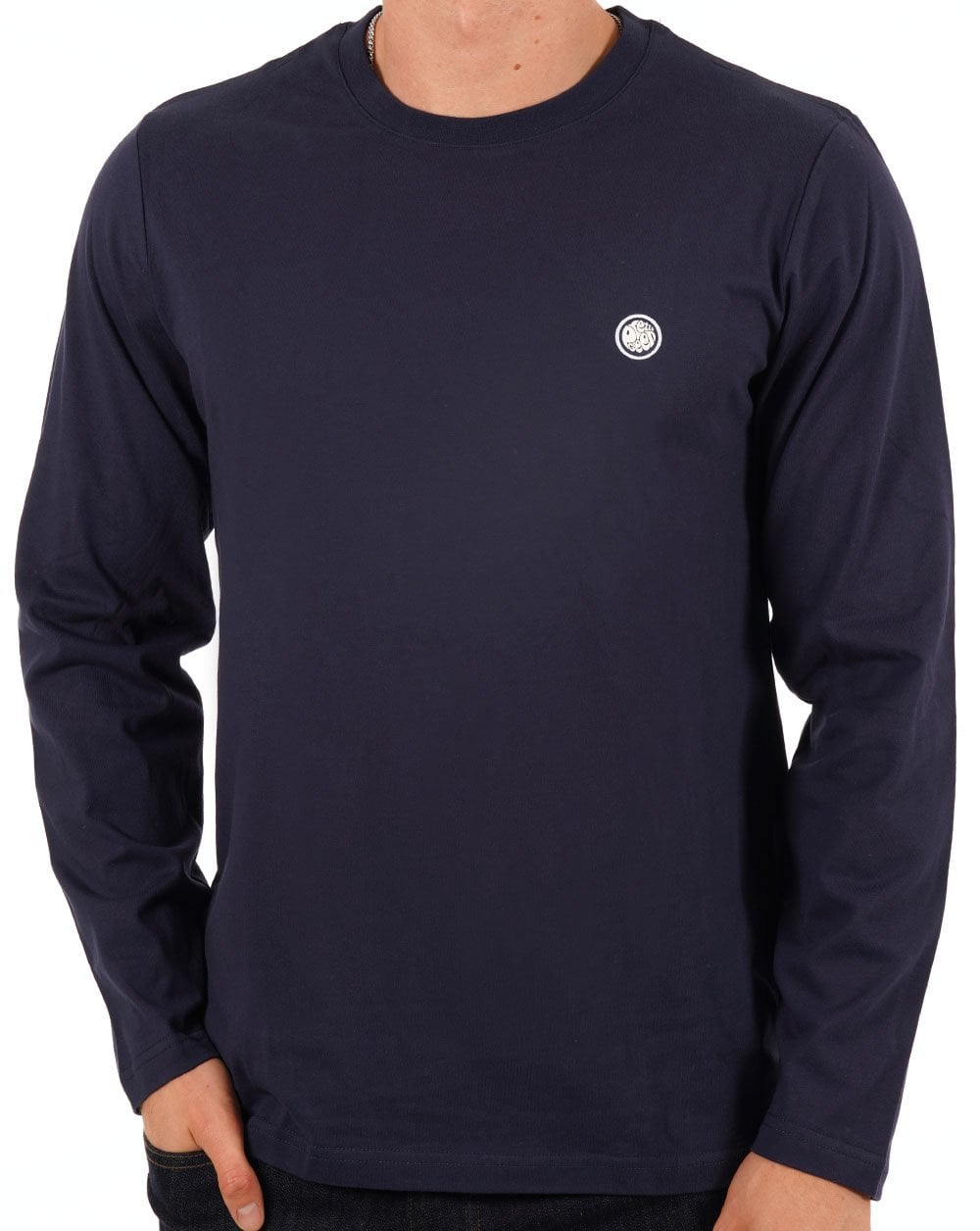 Pretty Green Mitchell Long Sleeve T Shirt Navy