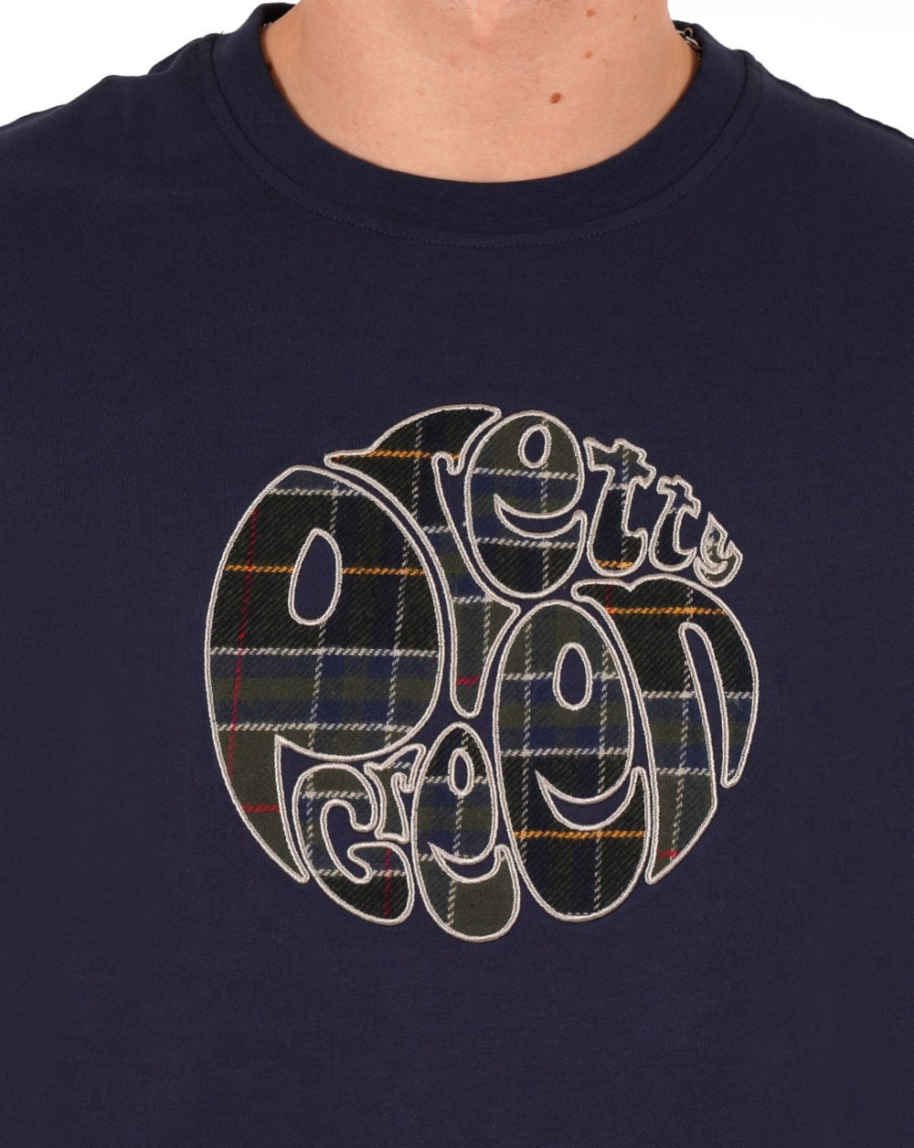 Pretty Green Thomas Check Logo T-shirt Navy