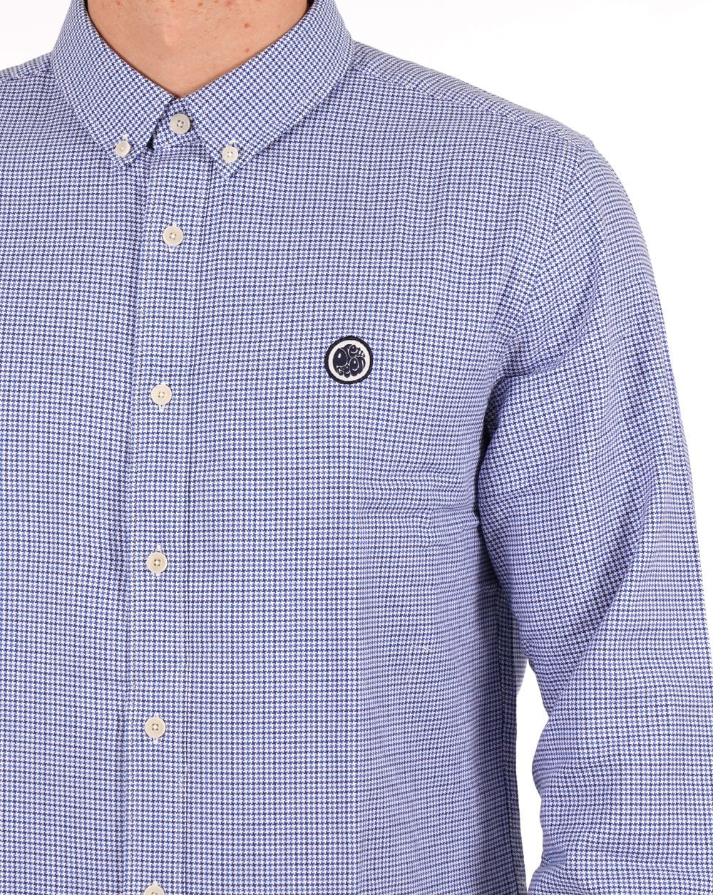 Pretty Green Houndstooth Shirt Blue