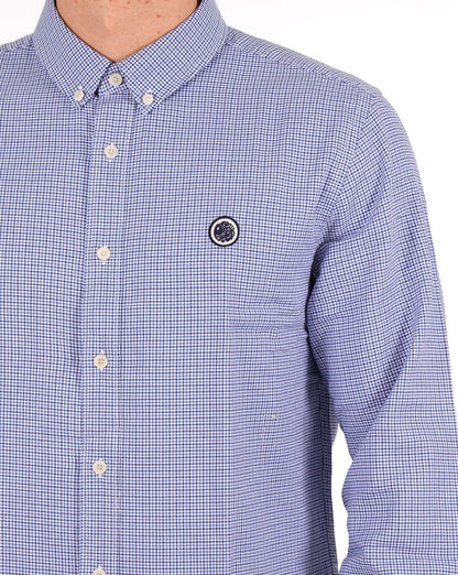 Pretty Green Houndstooth Shirt Blue