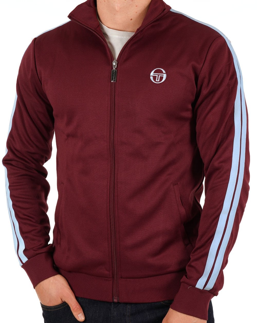 Sergio Tacchini Ace Track Top Claret/Sky Blue