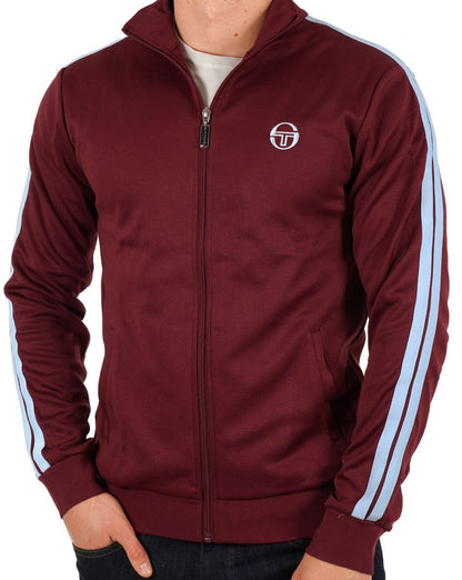 Sergio Tacchini Ace Track Top Claret/Sky Blue