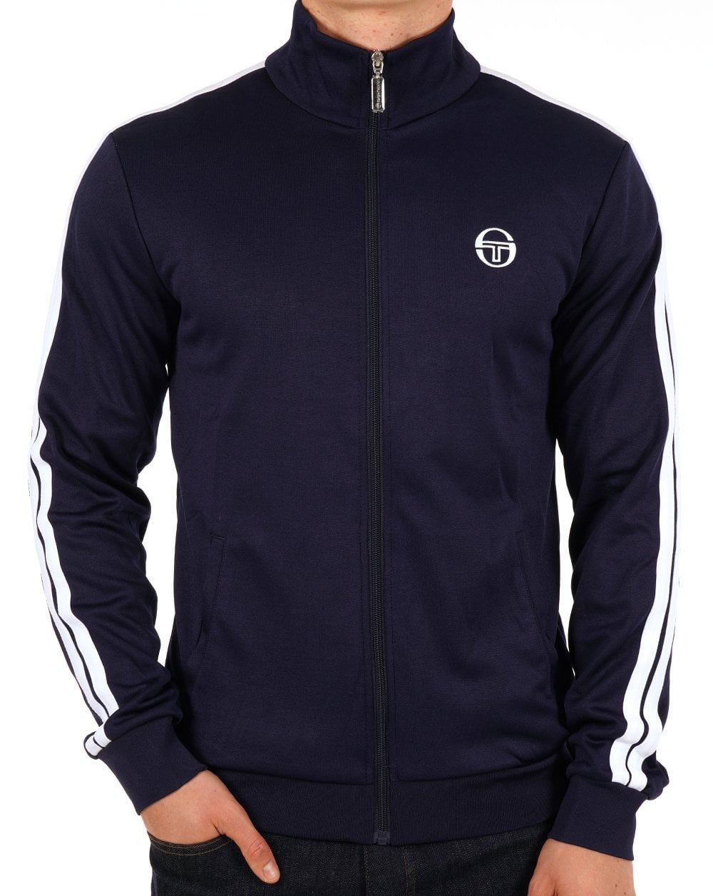 Sergio Tacchini 2 Stripe Track Top Navy White