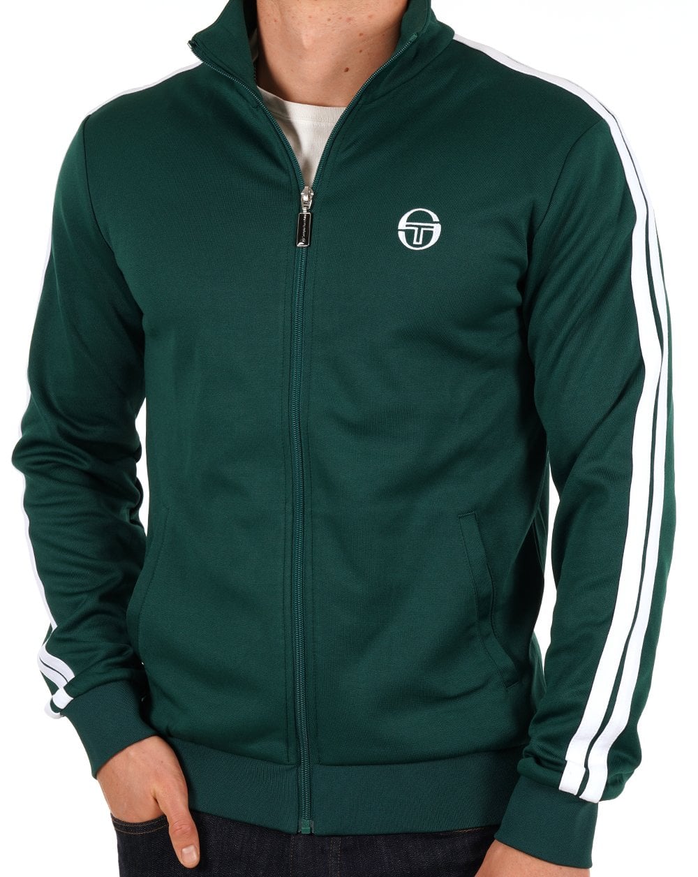 Sergio Tacchini 2 Stripe Track Top Green White