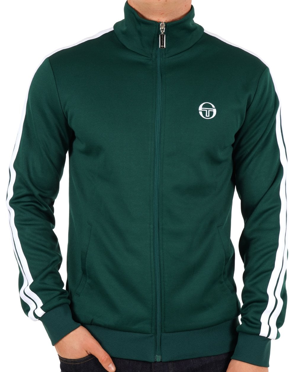 Sergio Tacchini 2 Stripe Track Top Green White