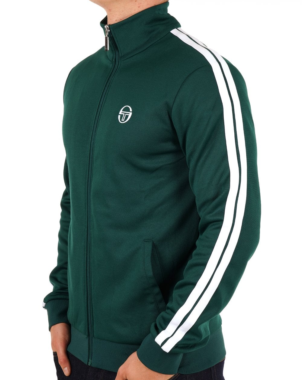 Sergio Tacchini 2 Stripe Track Top Green White
