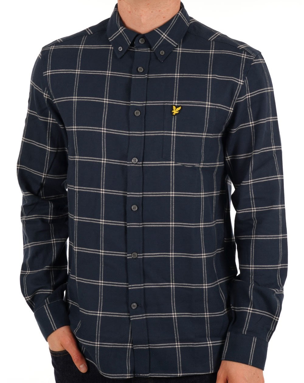 Lyle & Scott Windowpane Shirt Navy