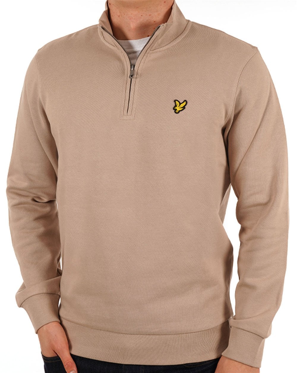 Lyle And Scott Quarter Zip Sweat Cobblestone