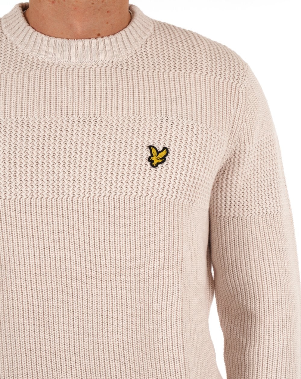 Lyle & Scott Textured Stripe Knit Jumper Light Mist