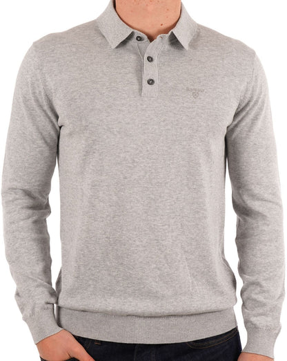 Barbour Bassington Knitted LS Polo Grey Marl