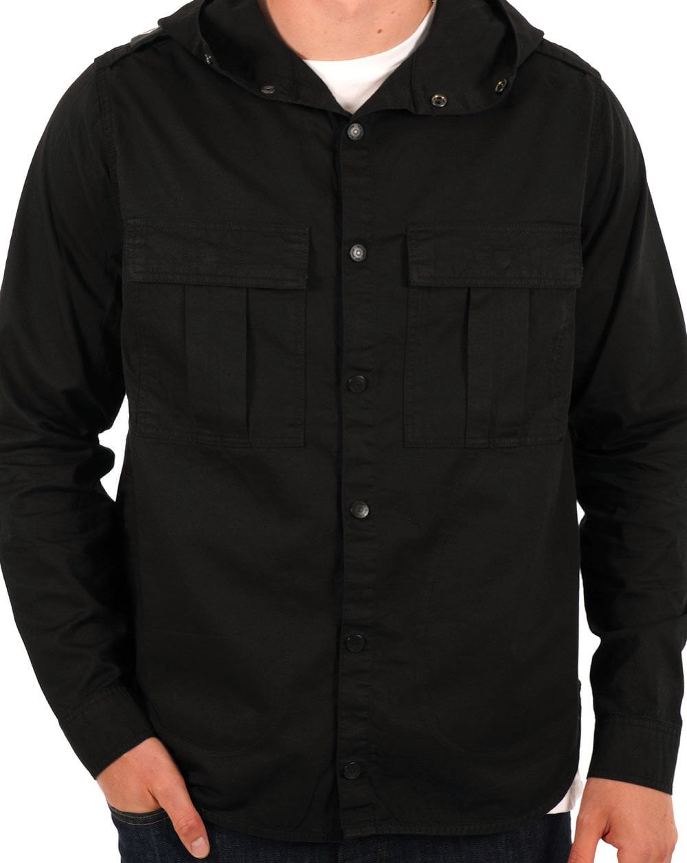 Ma.strum Pd Hooded Parade Overshirt Black
