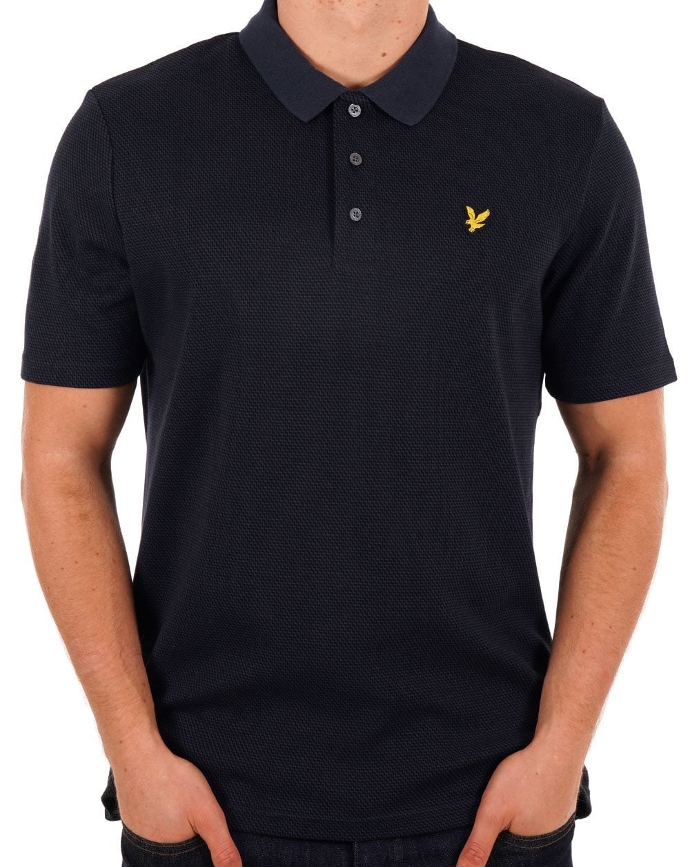 Lyle & Scott Tonal Texture Polo Navy