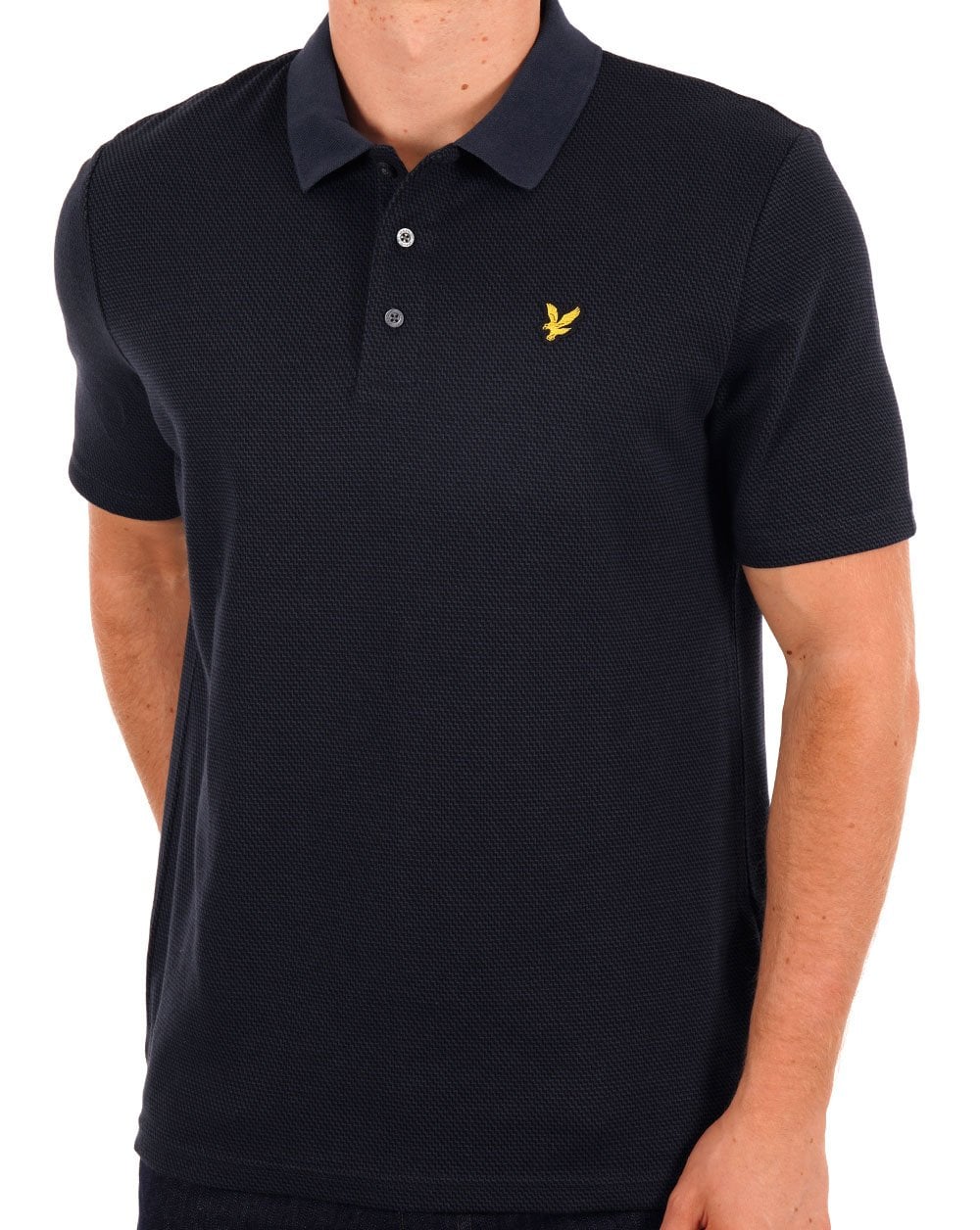 Lyle & Scott Tonal Texture Polo Navy