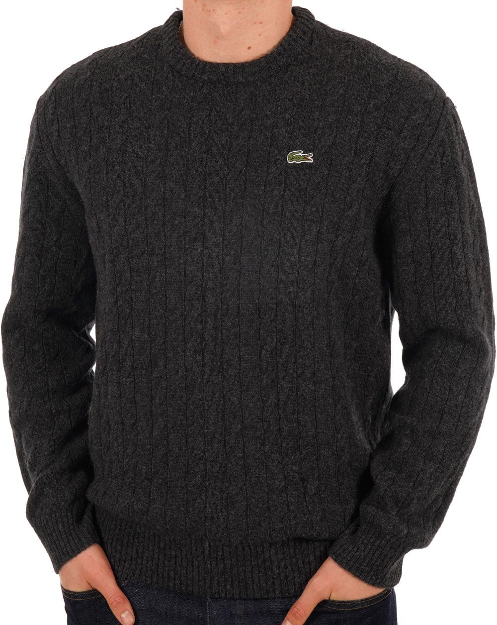 Lacoste Cable Wool Jumper Dark Grey