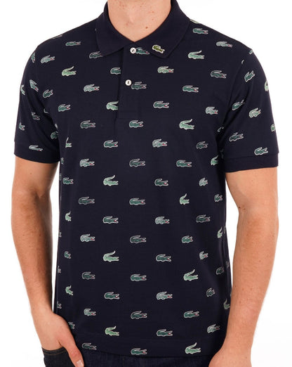 Lacoste Multi Croc Polo Shirt Navy Blue