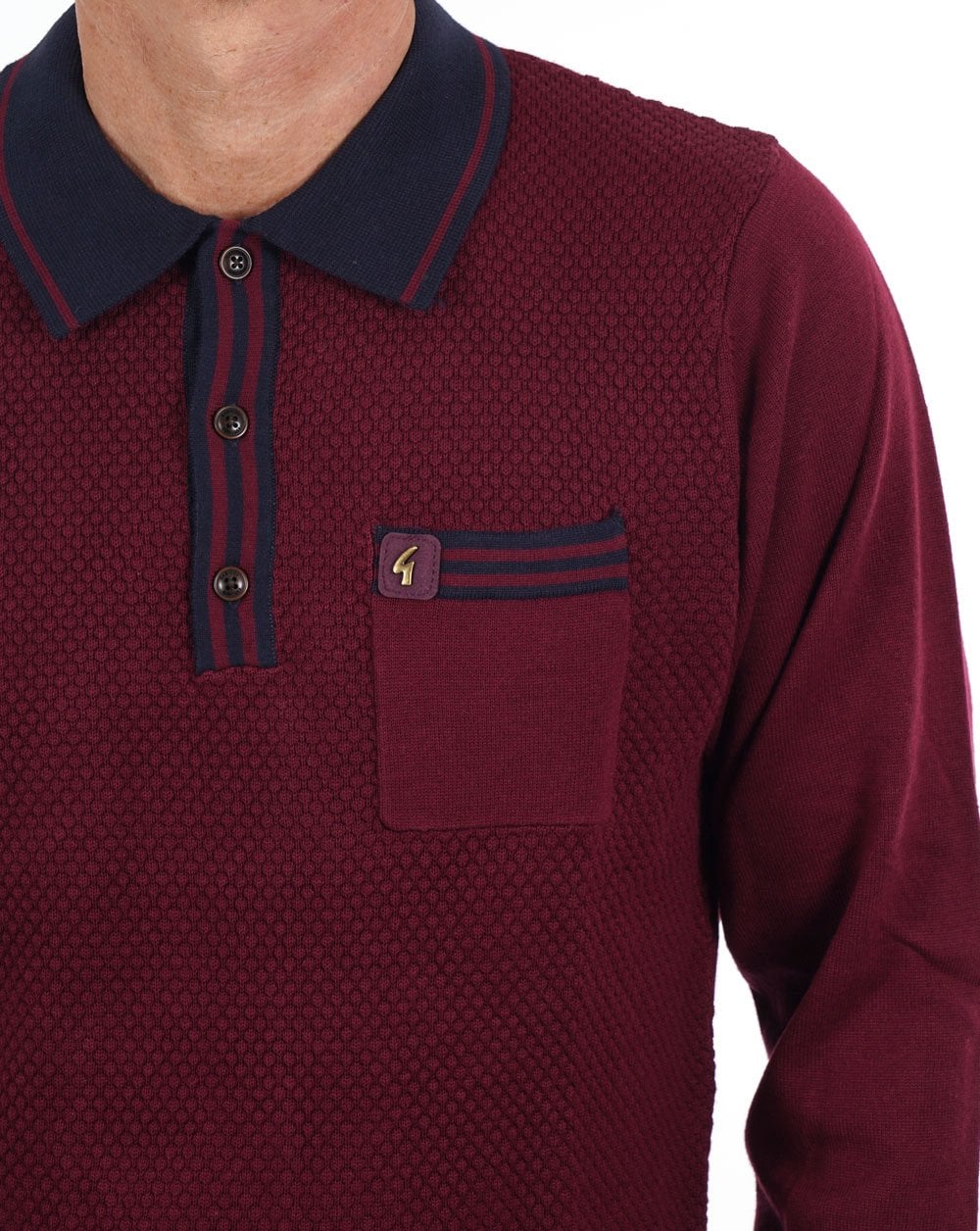 Gabicci Vintage Cruise Long Sleeve Knit Burgundy