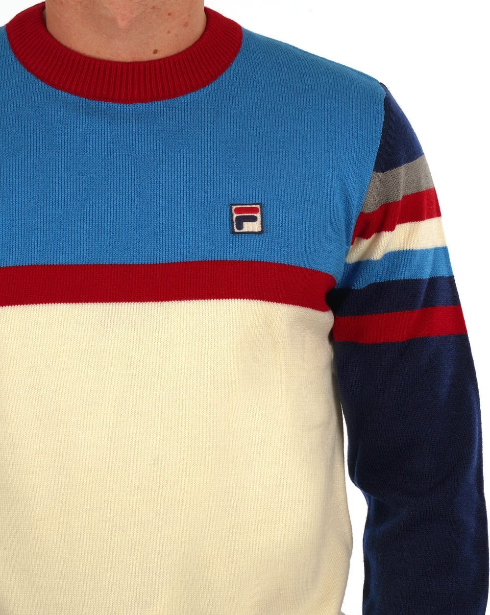 Fila Vintage Lorenzo Crew Knit Gardenia/Multi