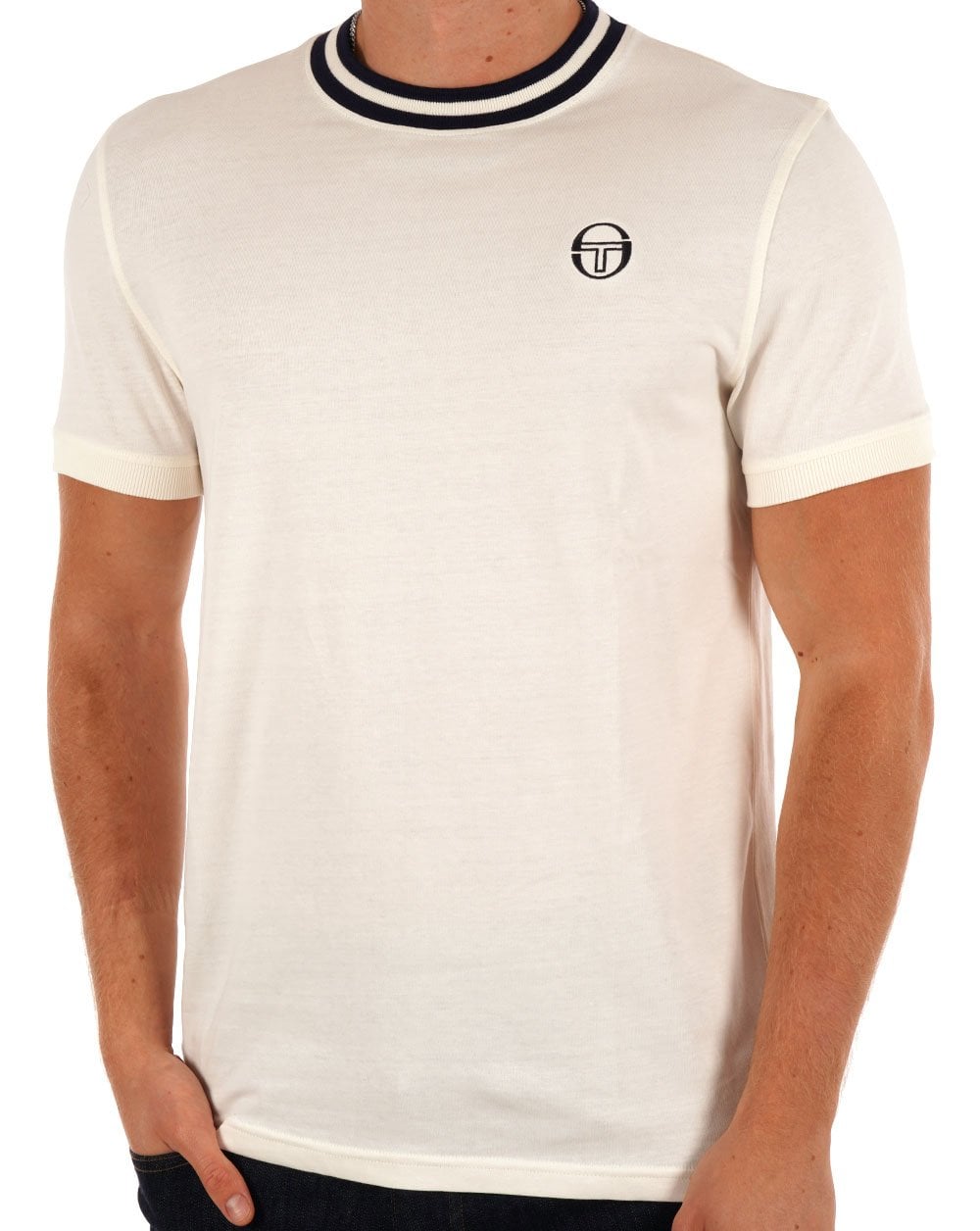 Sergio Tacchini Rainer T Shirt Gardenia/Navy