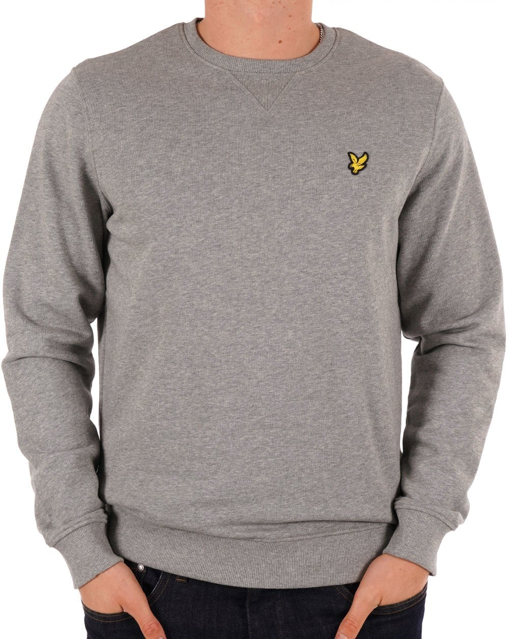 Lyle And Scott Crew Neck Sweatshirt Mid Grey Marl