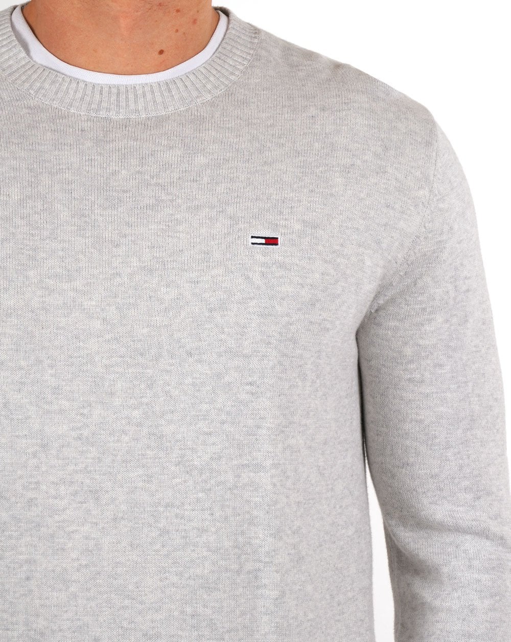 Tommy Jeans Crew Neck Jumper Silver Grey