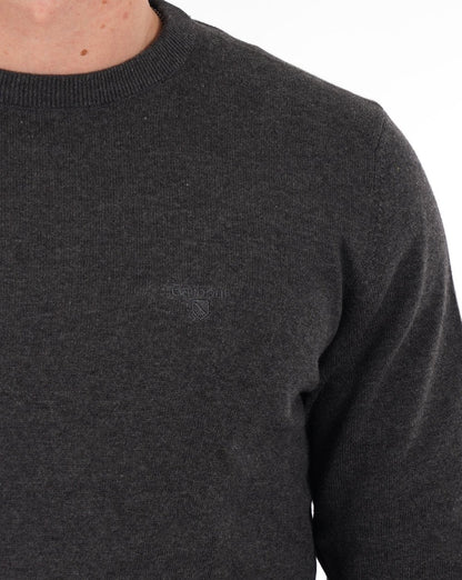 Barbour Pima Cotton Jumper Charcoal