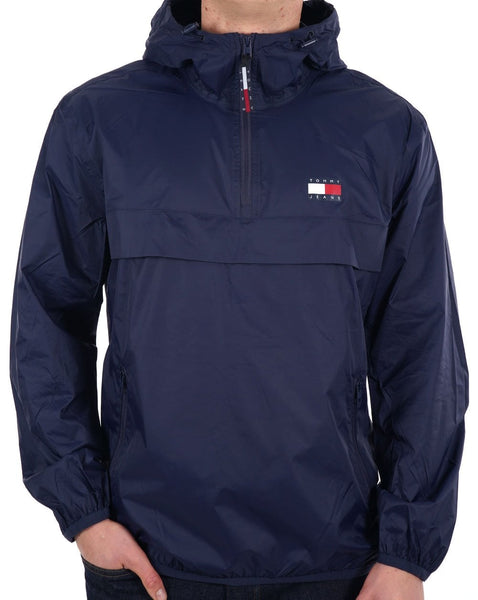 Tommy Jeans Packable Popover Chicago Windbreaker Navy