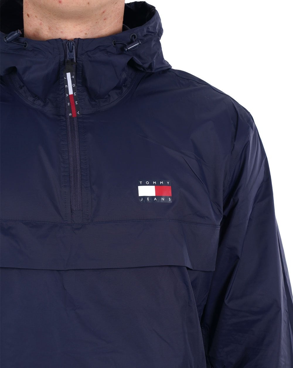 Tommy Jeans Packable Popover Chicago Windbreaker Navy