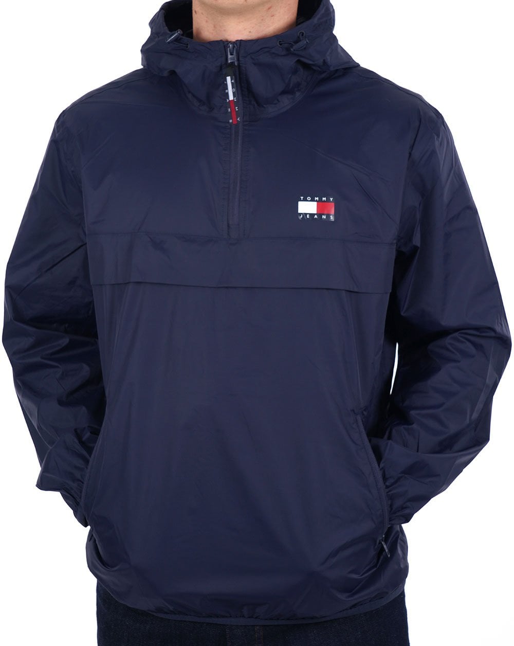 Tommy Jeans Packable Popover Chicago Windbreaker Navy
