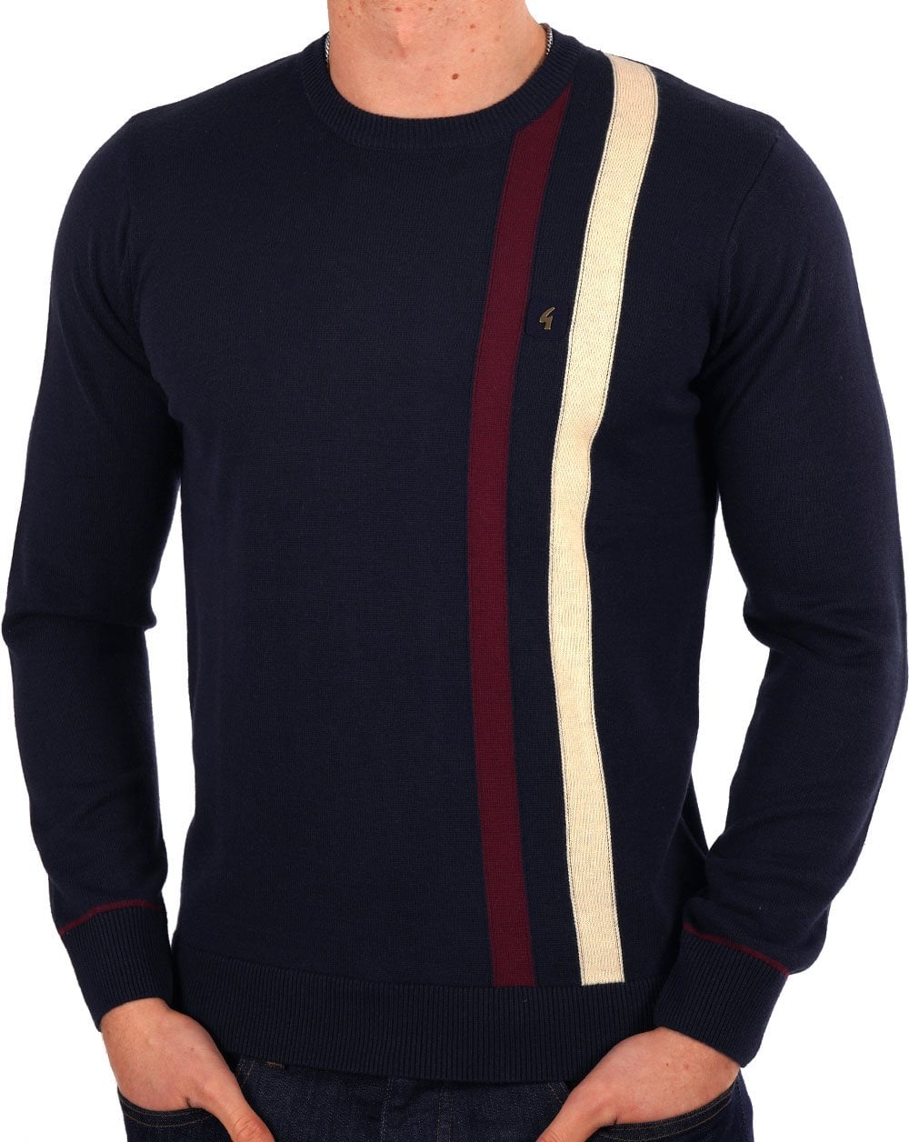Gabicci Vintage Capone Crew Neck Knit Navy