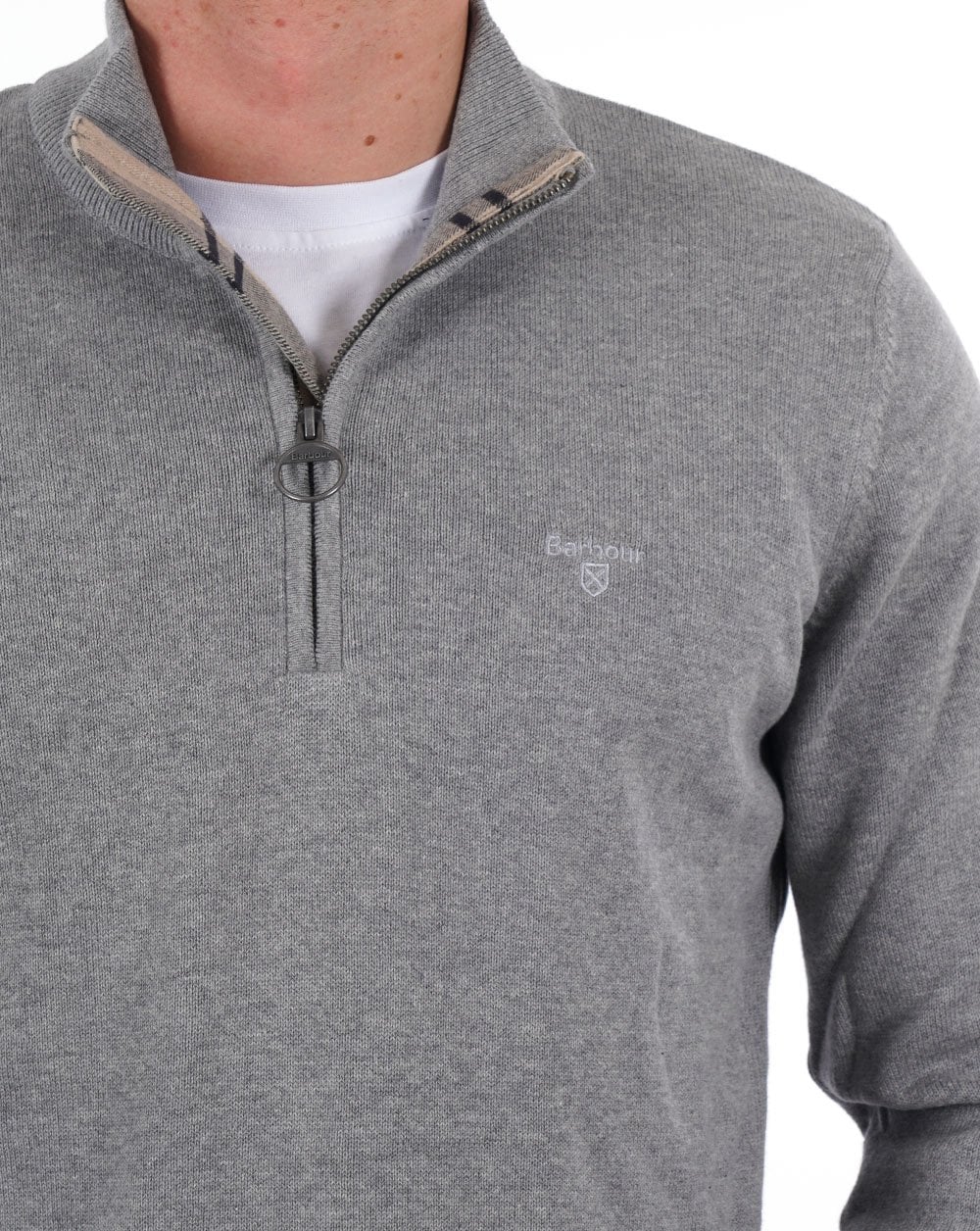 Barbour Half Zip Jumper Grey Marl