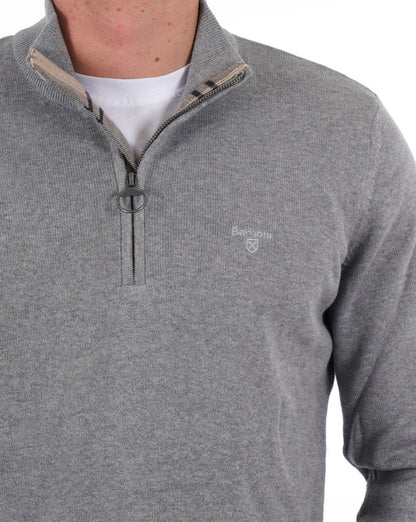 Barbour Half Zip Jumper Grey Marl