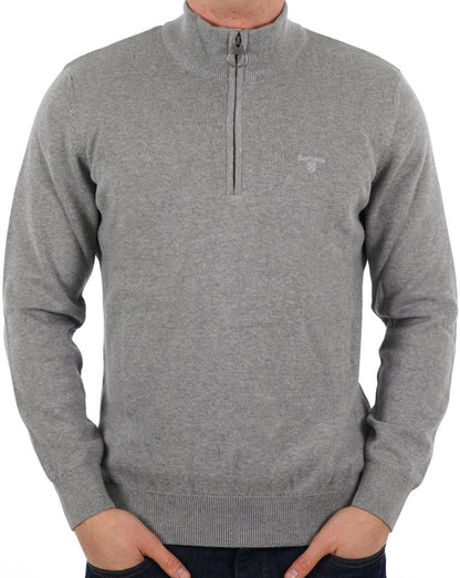 Barbour Half Zip Jumper Grey Marl