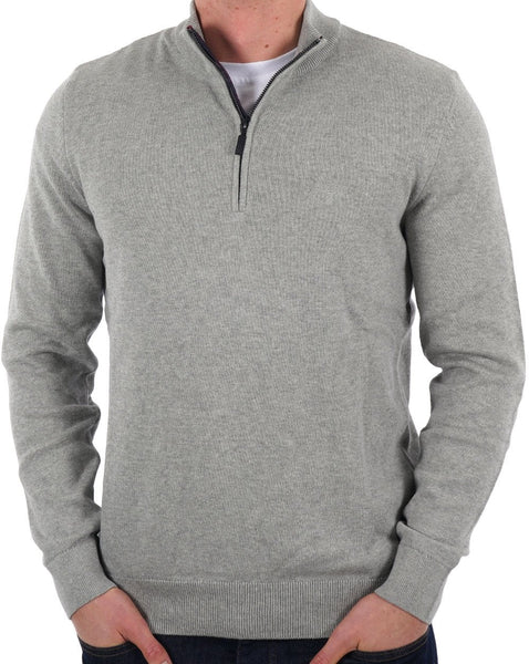 Barbour Avoch Half Zip Sweater Grey Marl