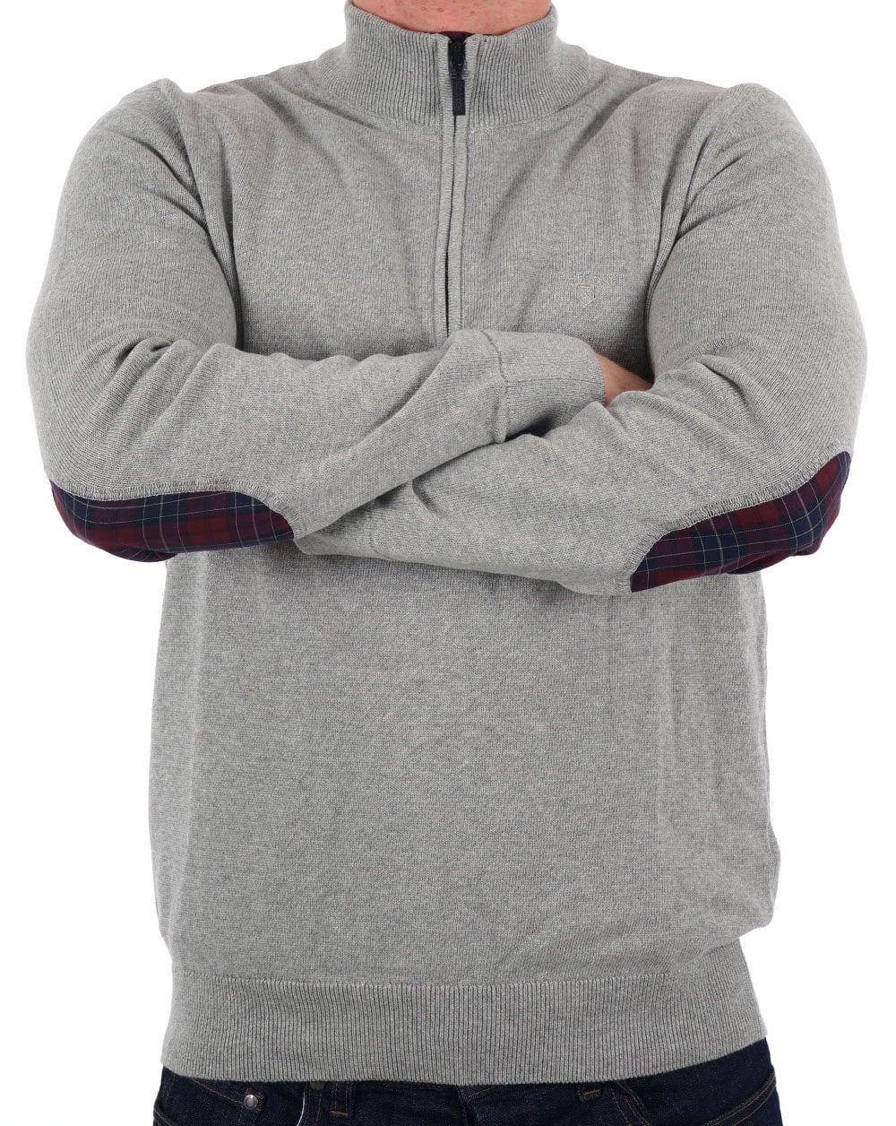Barbour Avoch Half Zip Sweater Grey Marl