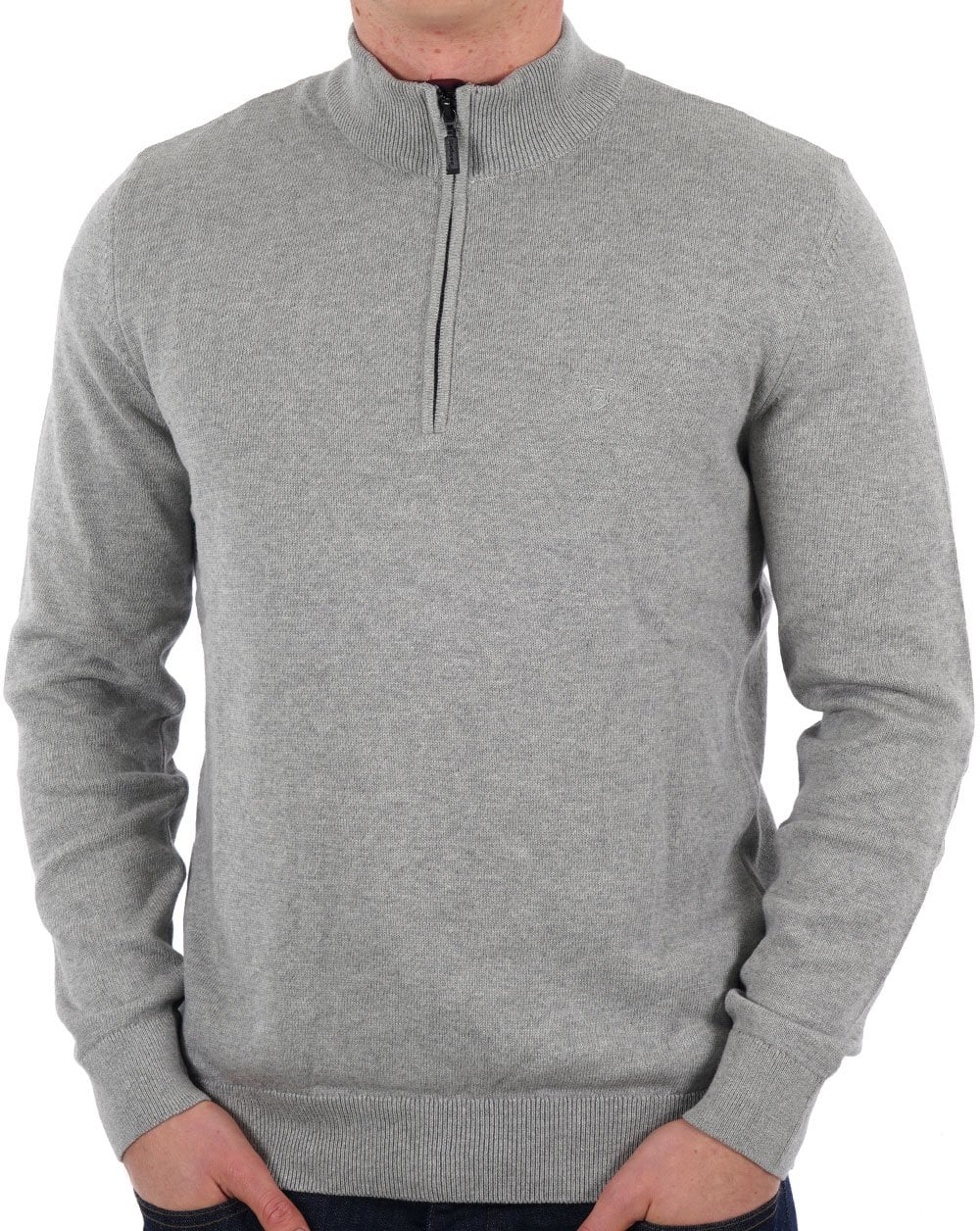Barbour Avoch Half Zip Sweater Grey Marl