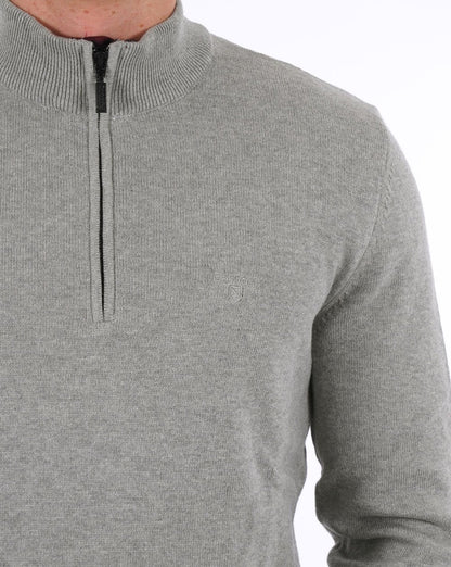 Barbour Avoch Half Zip Sweater Grey Marl