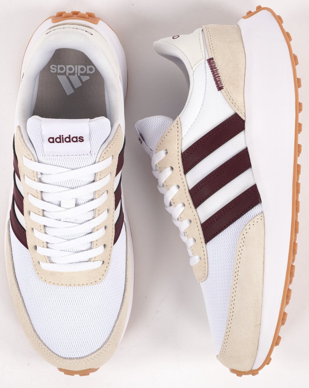 Adidas Run 70s Trainers White Burgundy