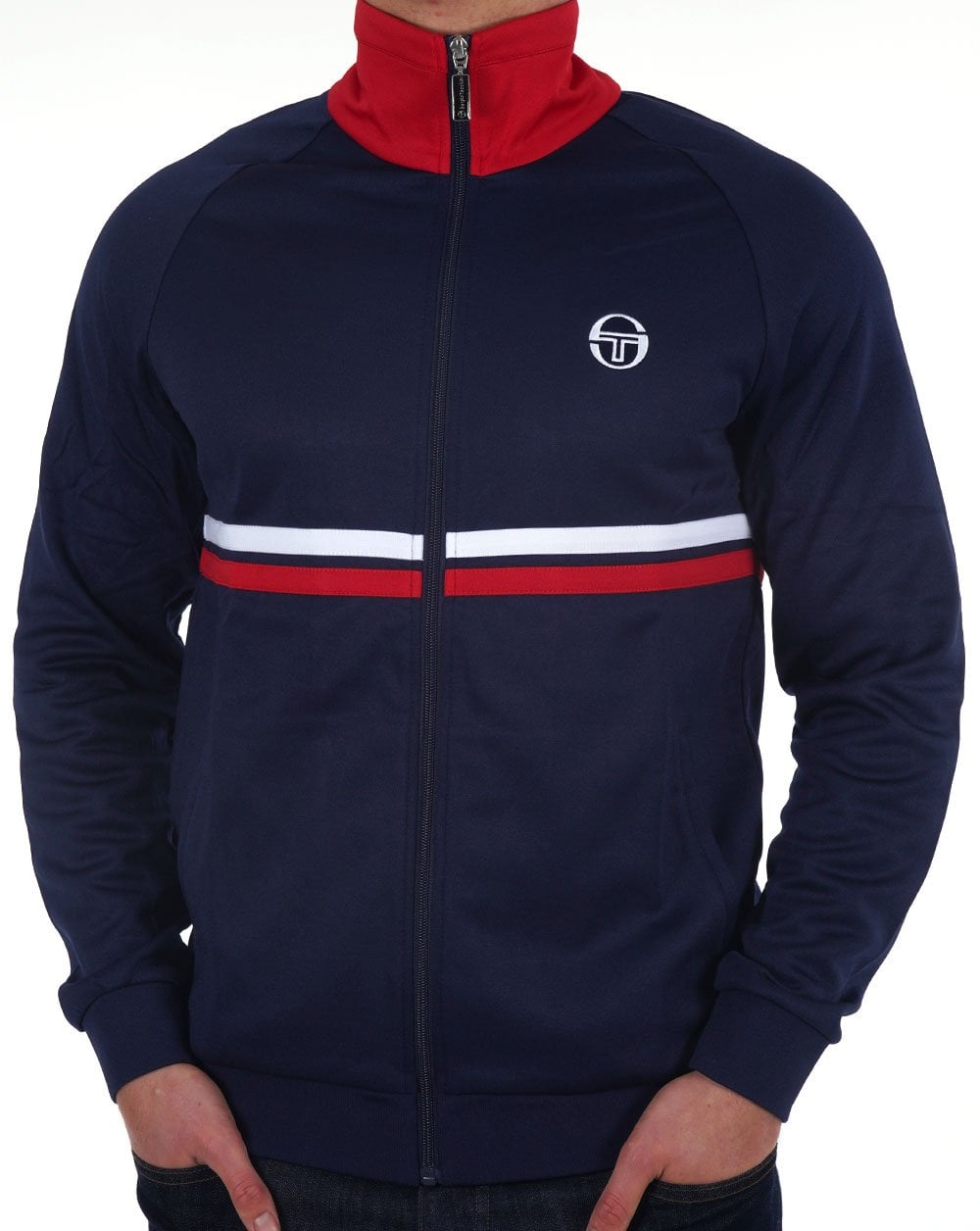 Sergio Tacchini Dallas Track Top Navy/Red Stripe
